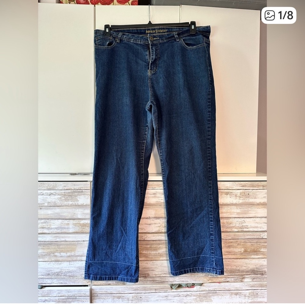 Ashley Stewart Plus Size Bootcut Stretch Jeans Blue Denim Size 20